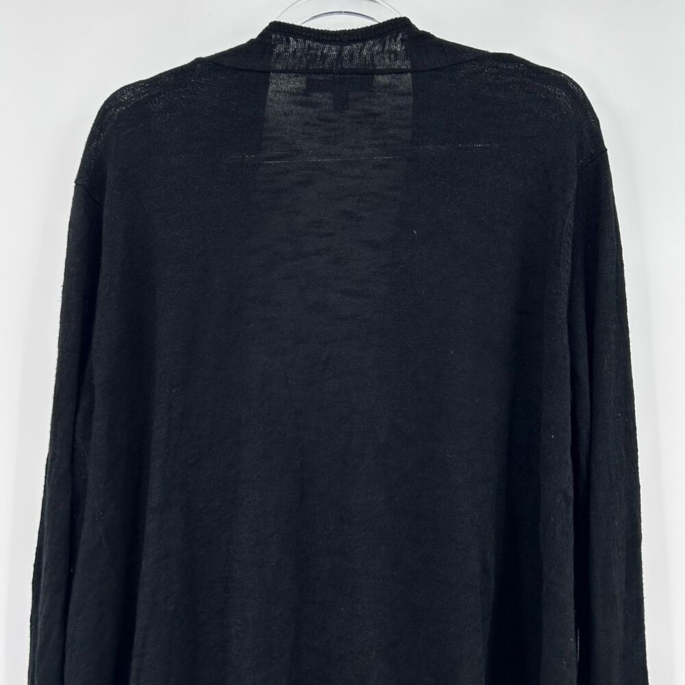 Banana Republic Black Drape Front Linen Blend  Lightweight Sweater Womens XL - Picture 9 of 11